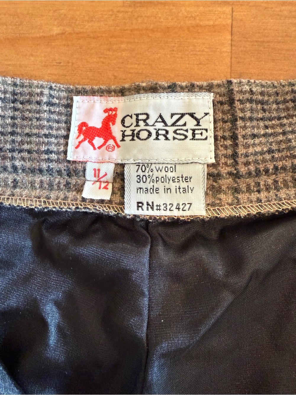 Vintage 90’s High-Waist Plaid Wide-Leg Trousers - Brown - Picture 5 of 10